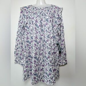 ModCloth Prairie Doll Mini Dress White Purple Blue Floral Cotton Rayon Women XL